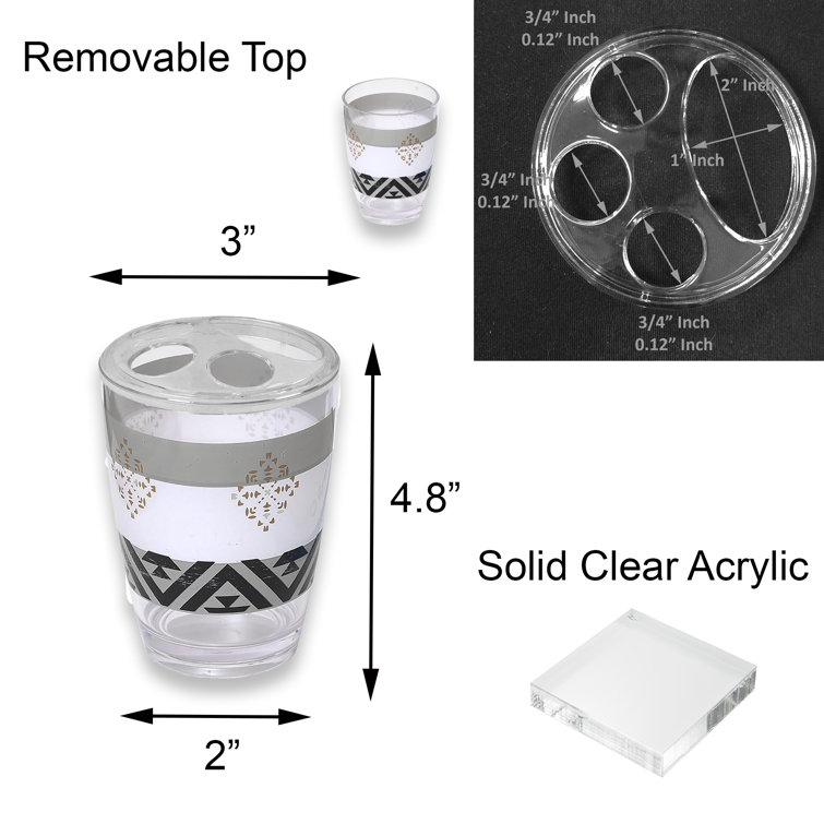 Evideco Kenya Clear Toothbrush Holder Stand For Bathroom Vanity Countertop Wayfair Canada